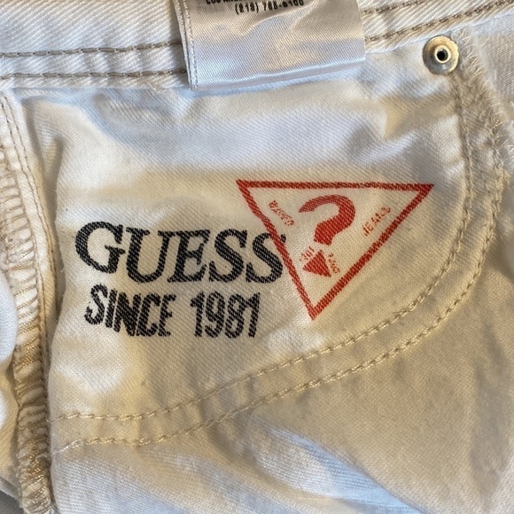 Guess Jeans White Short Slits Size 27 - Picture 11 of 12